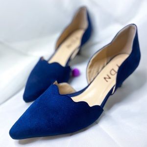YDN Pointed Toe Kitten Pumps Slip-on Shoes